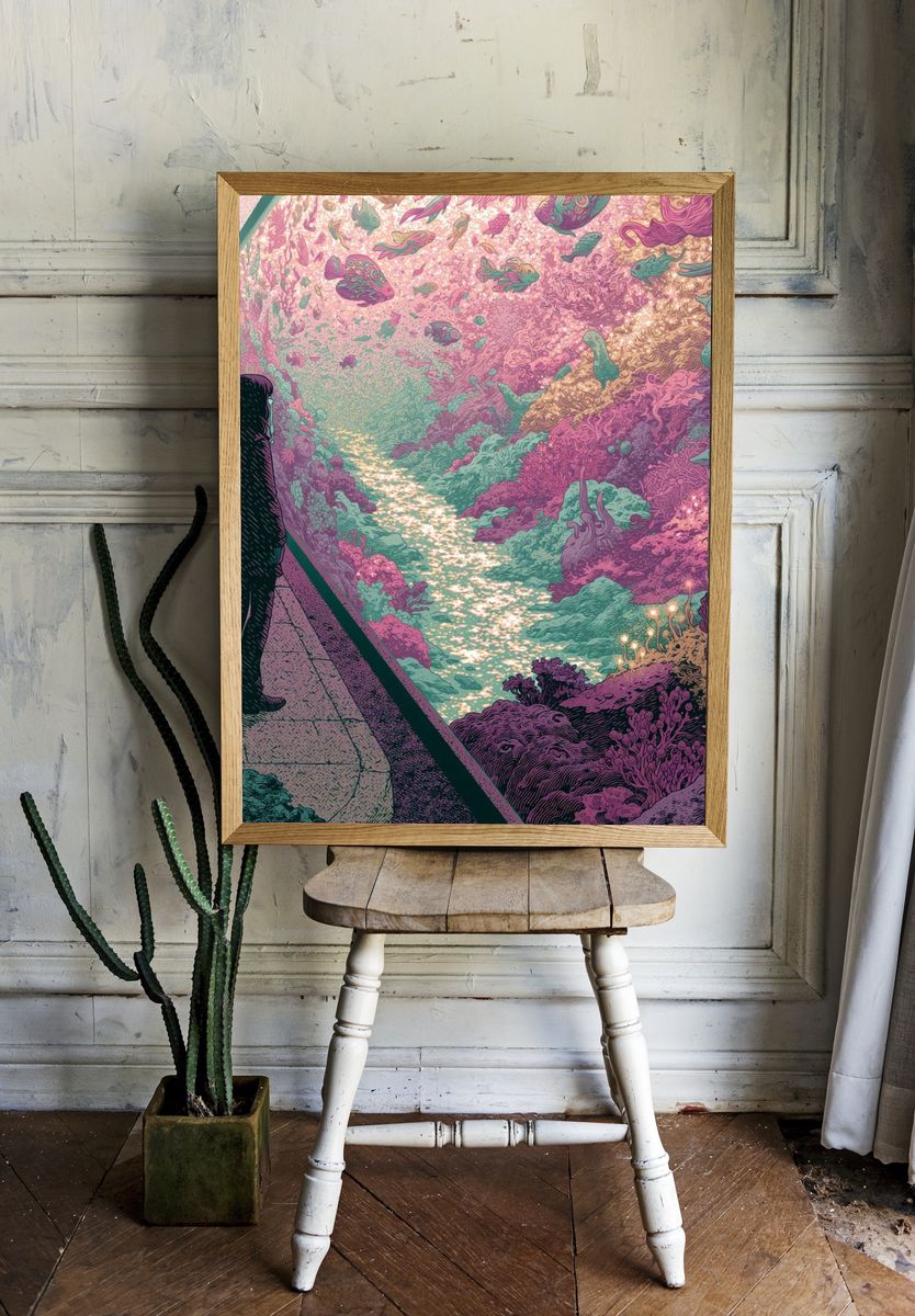 Dreamlike Coral Canyon Print. room preview
