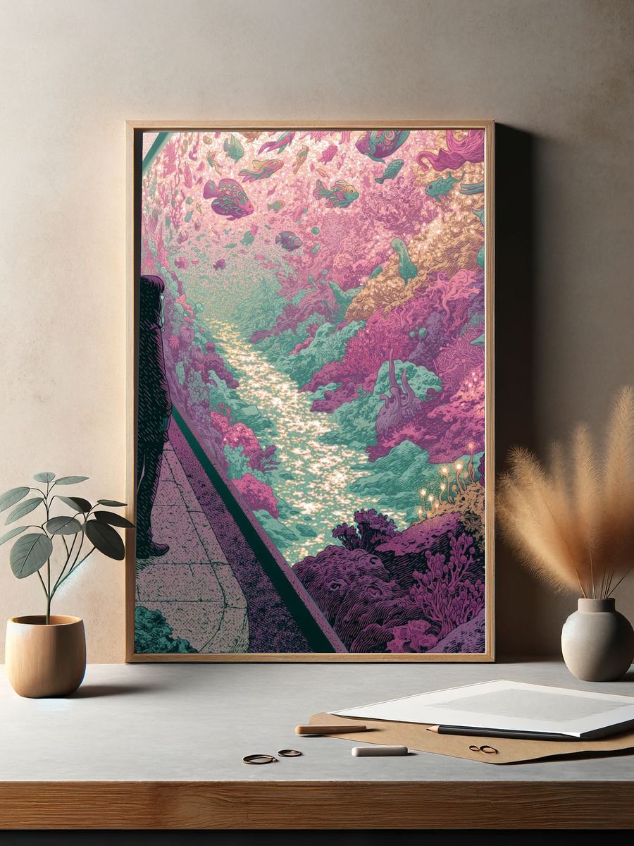 Dreamlike Coral Canyon Print. — room view 2