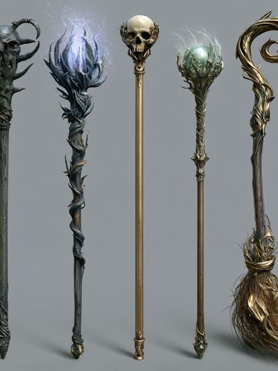 Fantasy Staff Collection Illustration Print.