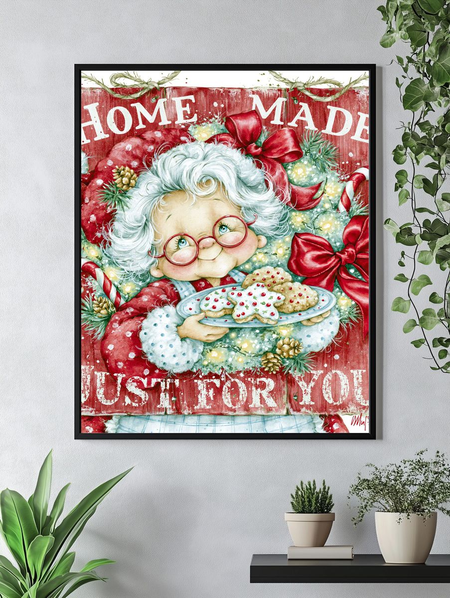 Home Made Santa Christmas Illustration Poster. — room view 4