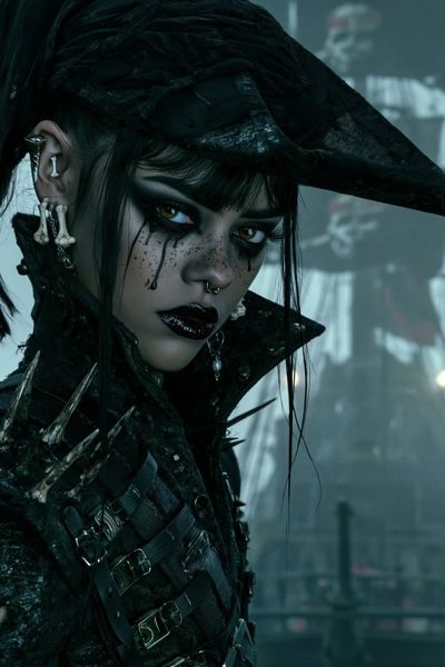 Gothic Cyberpunk Portrait Print.