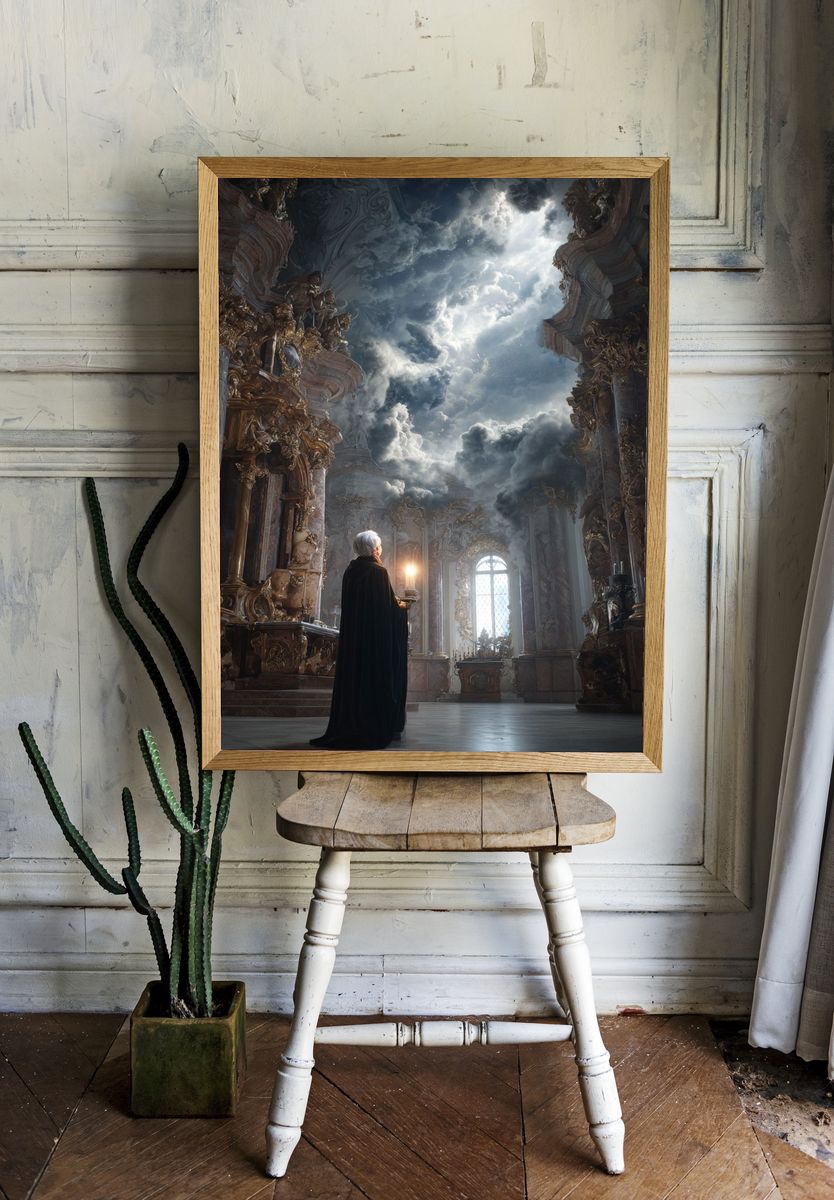 Celestial Cathedral Fantasy Print. room preview