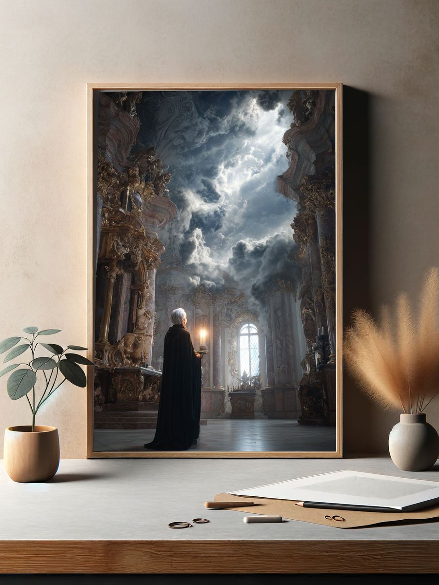 Celestial Cathedral Fantasy Print. — room view 2