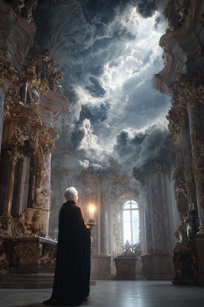 Celestial Cathedral Fantasy Print.