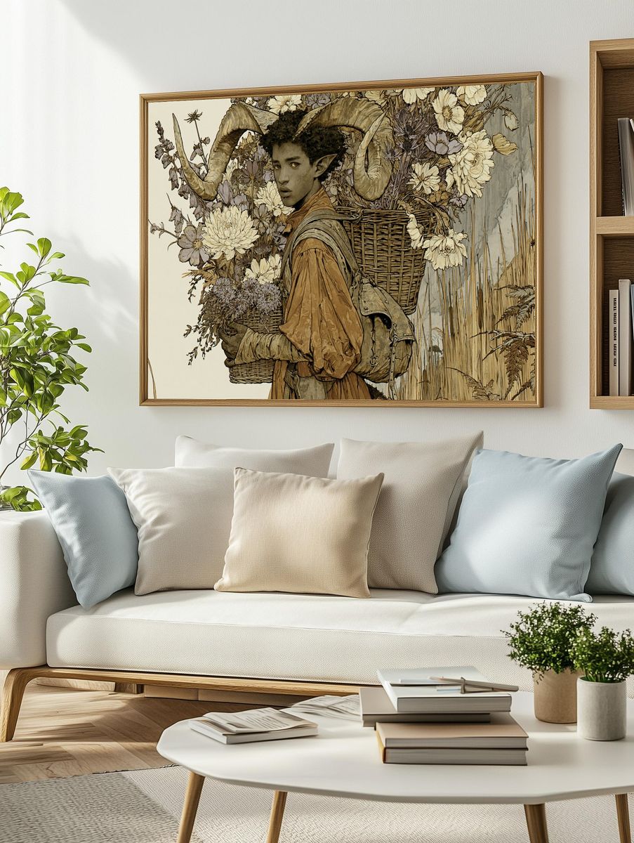 Girl in Glasses Illustration Poster. — room view 2