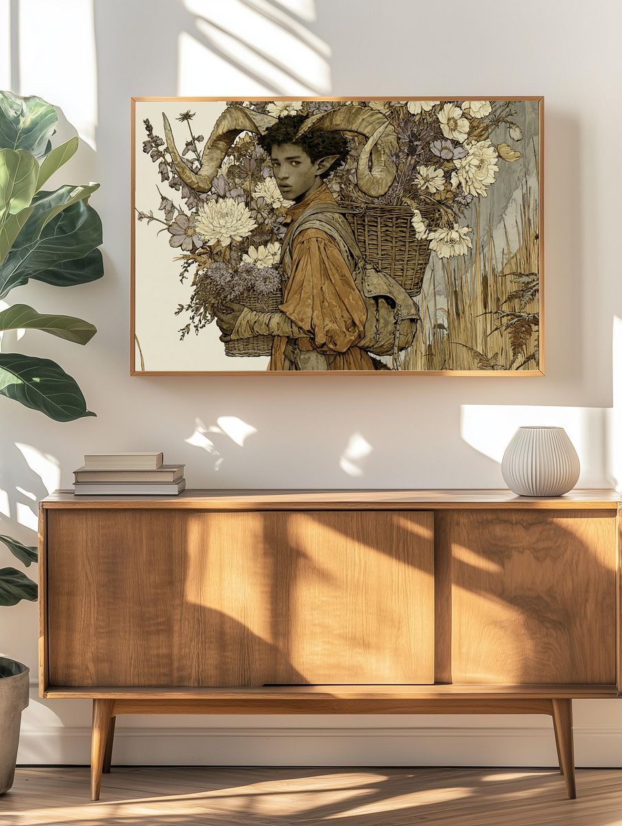 Girl in Glasses Illustration Poster. — room view 3