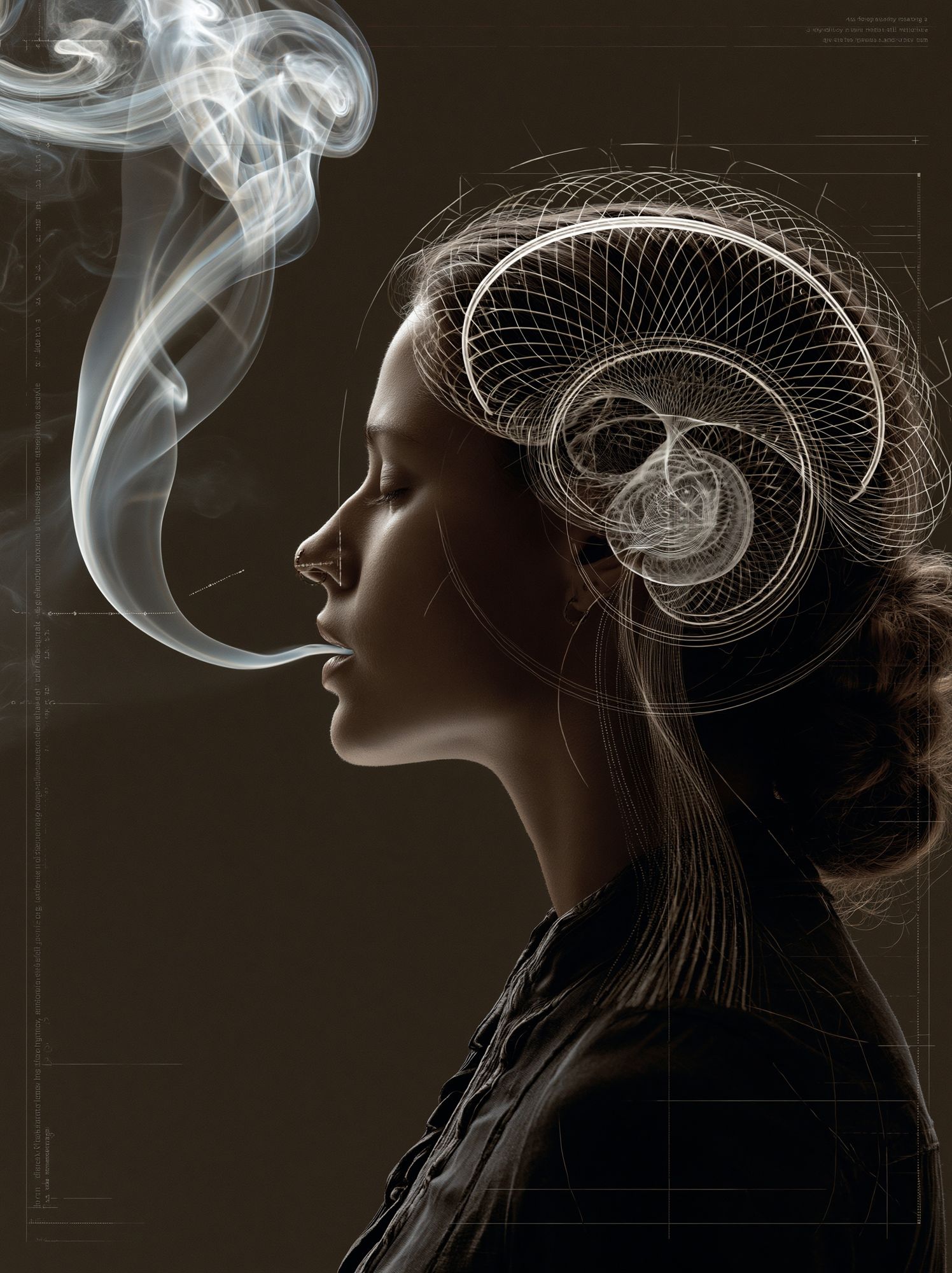 Surreal Smoke Portrait Print. poster detail