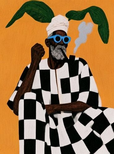 Checkerboard Figure Illustration Poster. poster detail