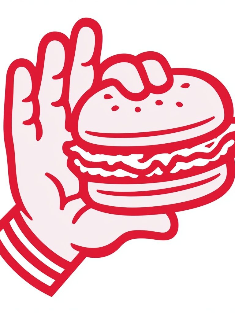 Burger Hand Illustration Poster. poster — illustration art