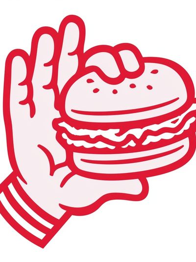 Burger Hand Illustration Poster.