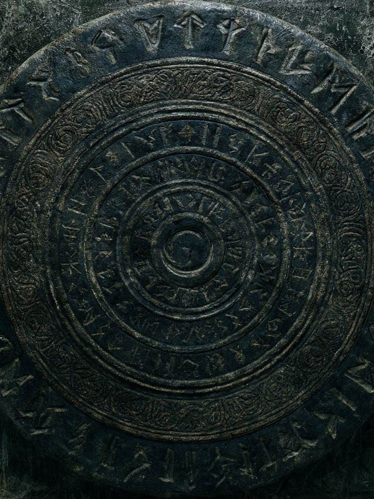 Ancient Rune Circle Illustration Print. poster — illustration art