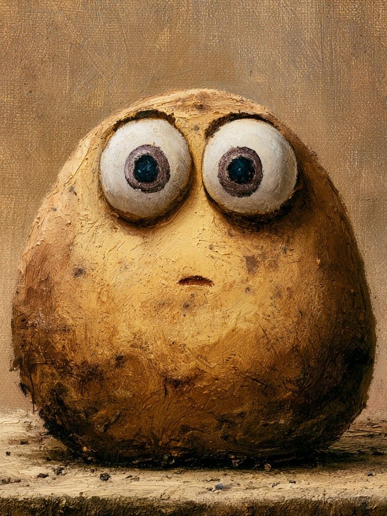 Surprised Potato Illustration Poster. poster detail