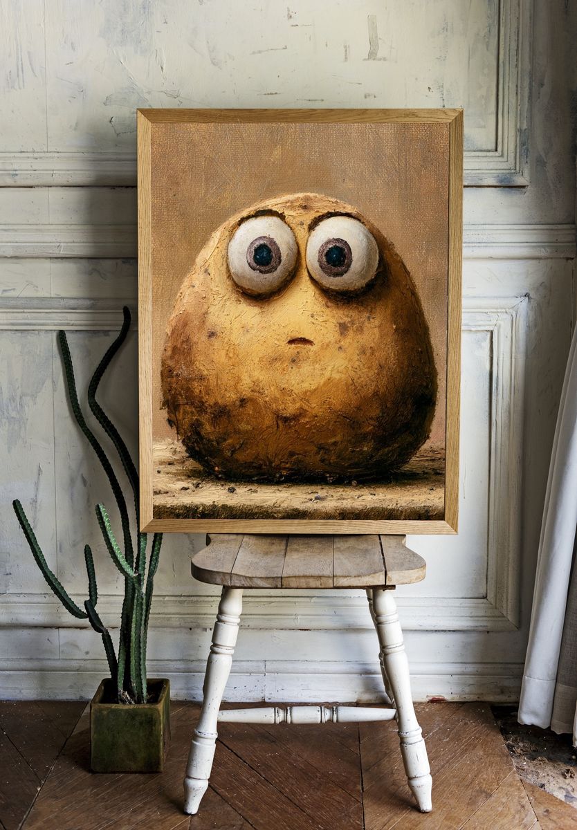 Surprised Potato Illustration Poster. room preview