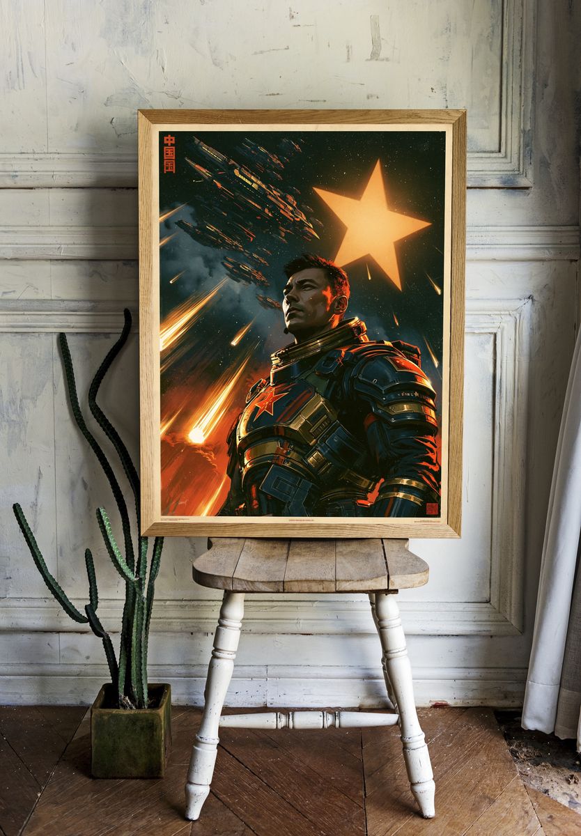 Space Soldier — Sci-Fi Print. room preview