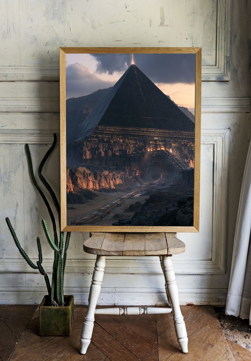 Mystic Pyramid at Sunset Print. — room view 1