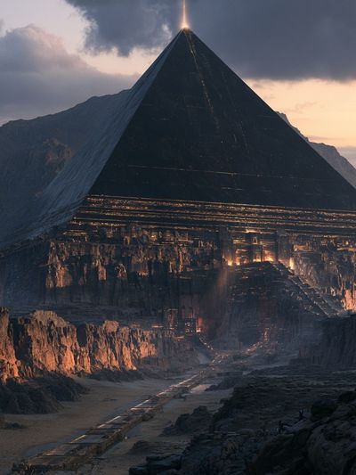Mystic Pyramid at Sunset Print. poster