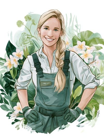 Gardener Portrait Illustration Poster. poster