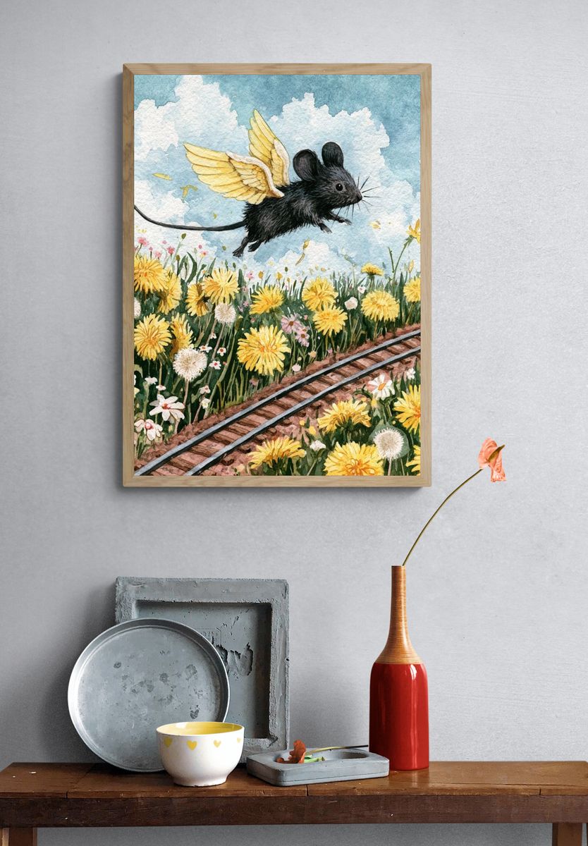 Winged Mouse Meadow Poster. — room view 3