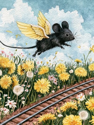 Winged Mouse Meadow Poster.