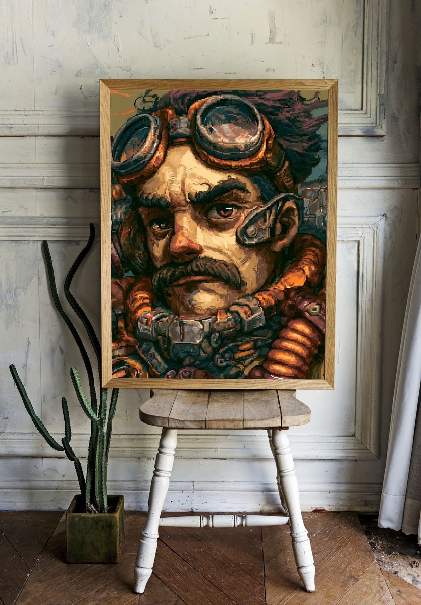 Steampunk Aviator Portrait Poster. — room view 1