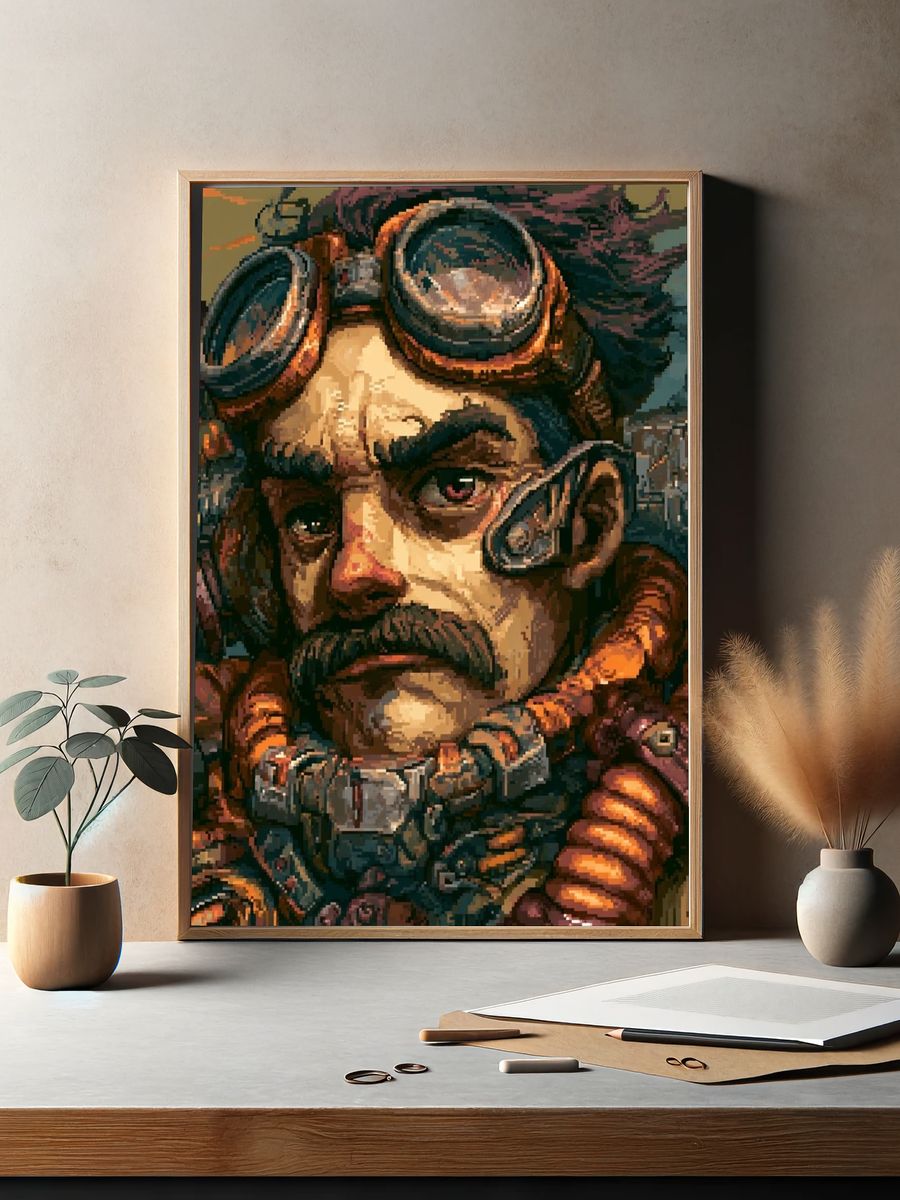 Steampunk Aviator Portrait Poster. — room view 2
