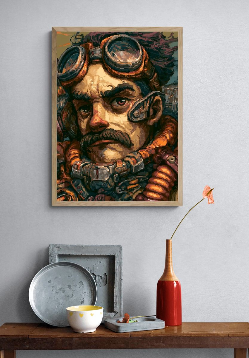 Steampunk Aviator Portrait Poster. — room view 3