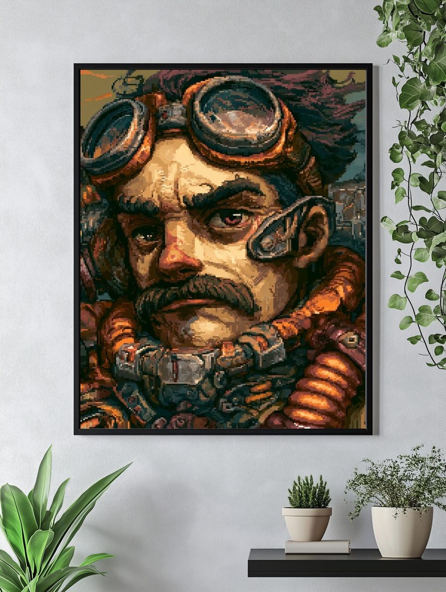 Steampunk Aviator Portrait Poster. — room view 4