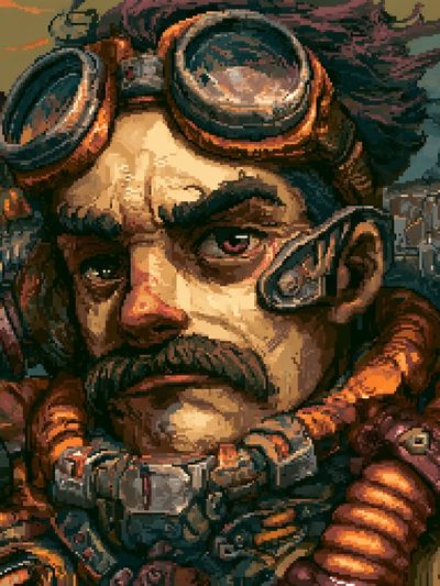 Steampunk Aviator Portrait Poster.