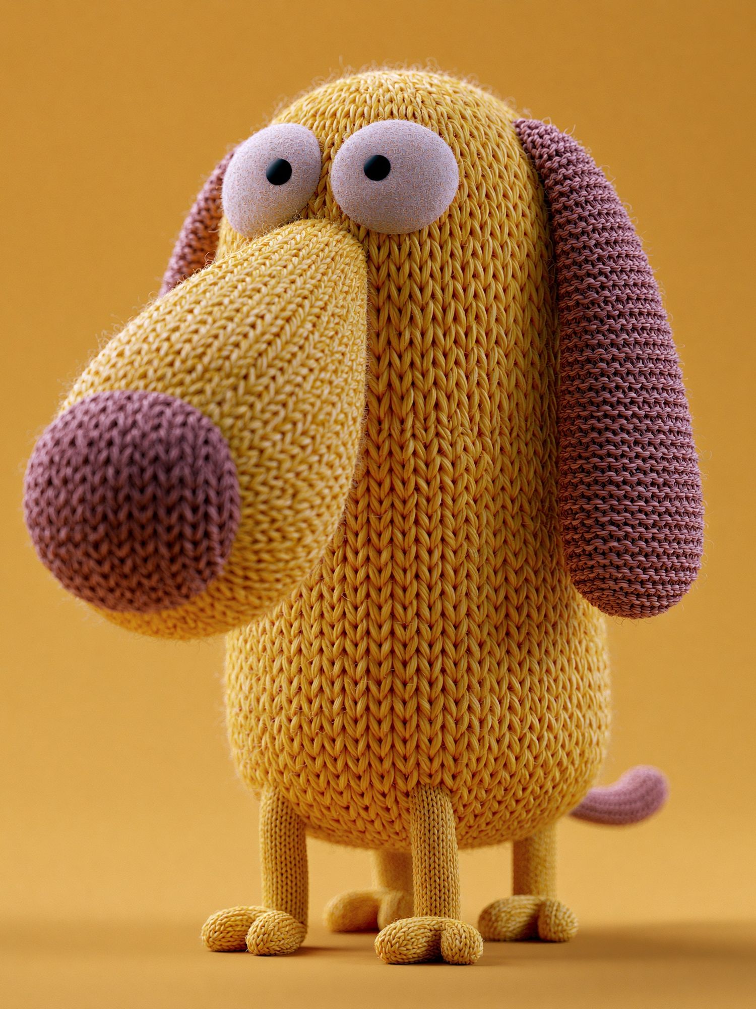 Knitted Dog Character Illustration Poster. poster — illustration art