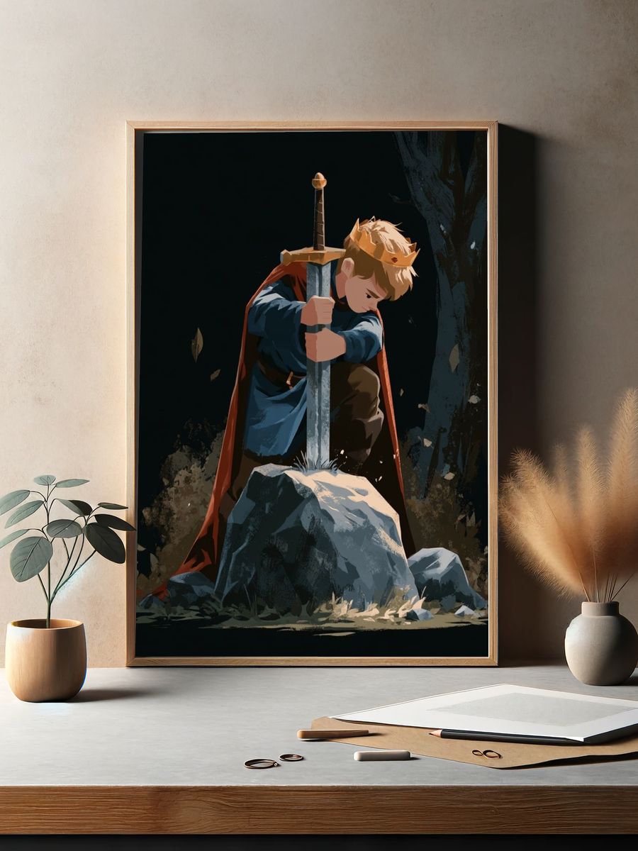 Young Knight with Sword Poster. — room view 2