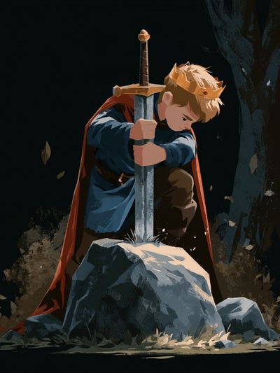 Young Knight with Sword Poster.