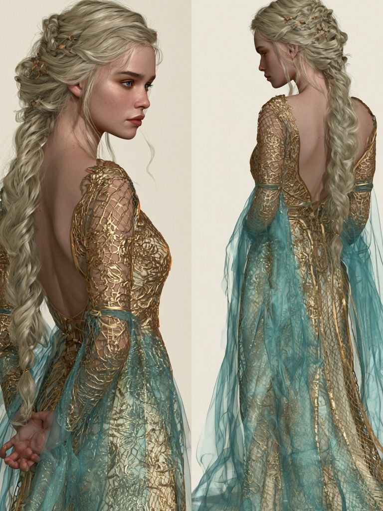 Elven Gown Portrait Print. poster detail
