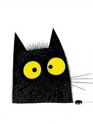 Black Cat Cartoon Poster. poster detail