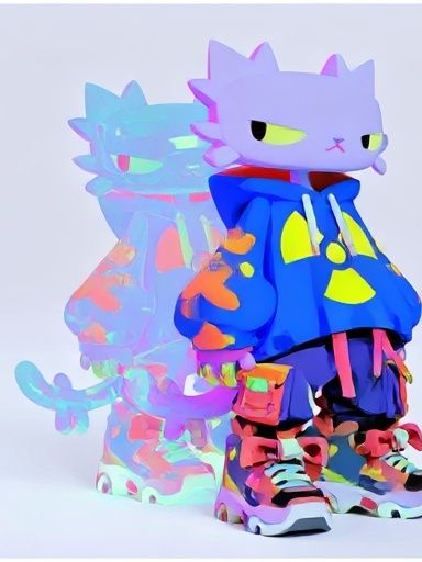 Neon Cat Figure Illustration Poster. poster — illustration art
