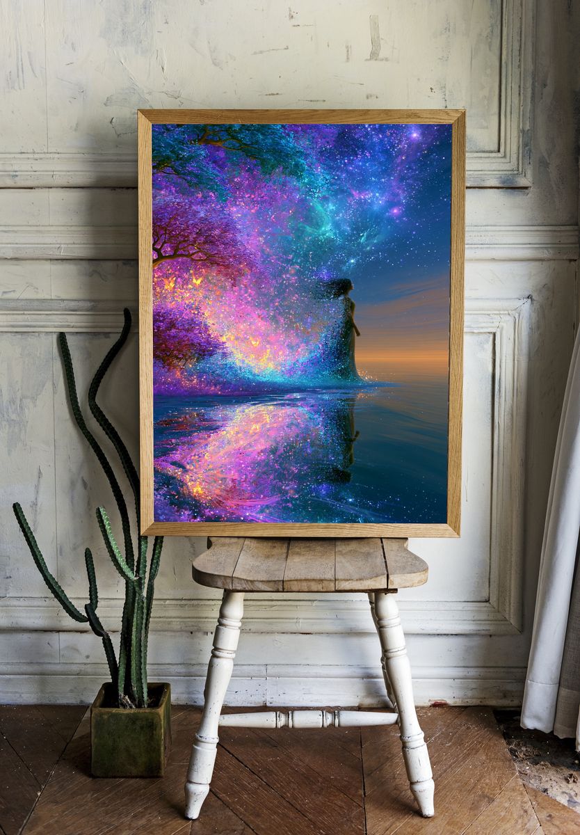 Celestial Woman Fantasy Print. — room view 1