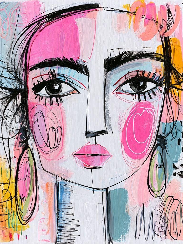 Abstract Fashion Face Illustration Poster. poster detail