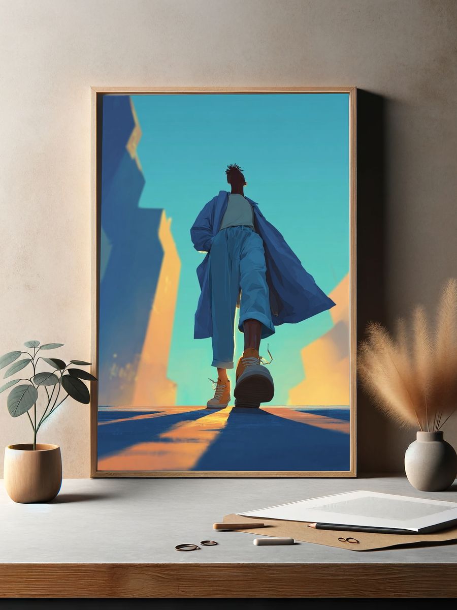 Silence Sheep Art Nouveau Poster. — room view 2