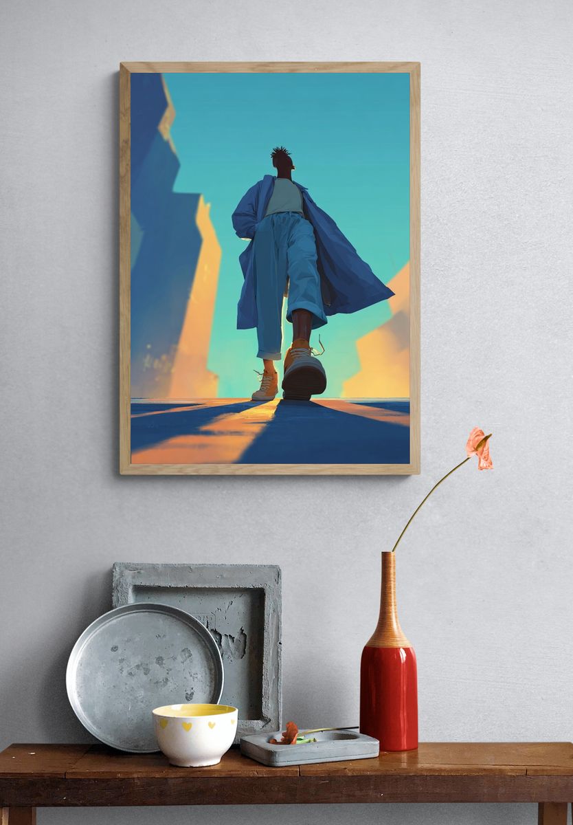 Silence Sheep Art Nouveau Poster. — room view 3