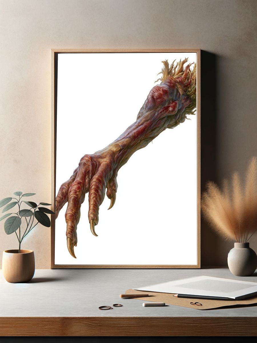 Monster Clawed Arm Illustration Poster. — room view 2