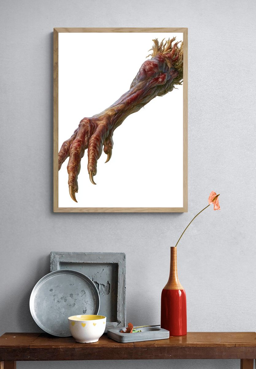 Monster Clawed Arm Illustration Poster. — room view 3