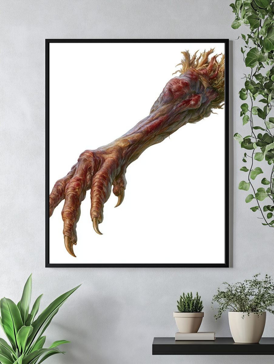 Monster Clawed Arm Illustration Poster. — room view 4