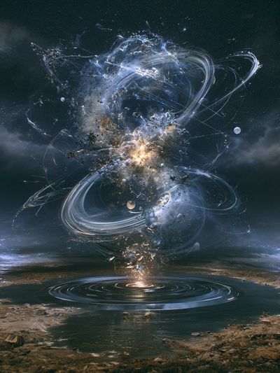 Cosmic Vortex Surrealism Poster.