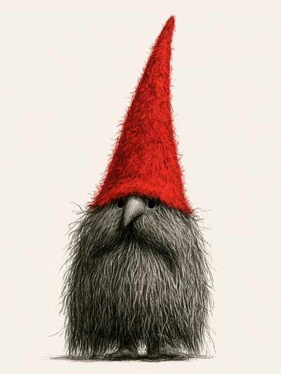 Gnome Portrait Illustration Poster. poster