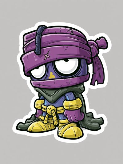 Purple Ninja Cartoon Print. poster print