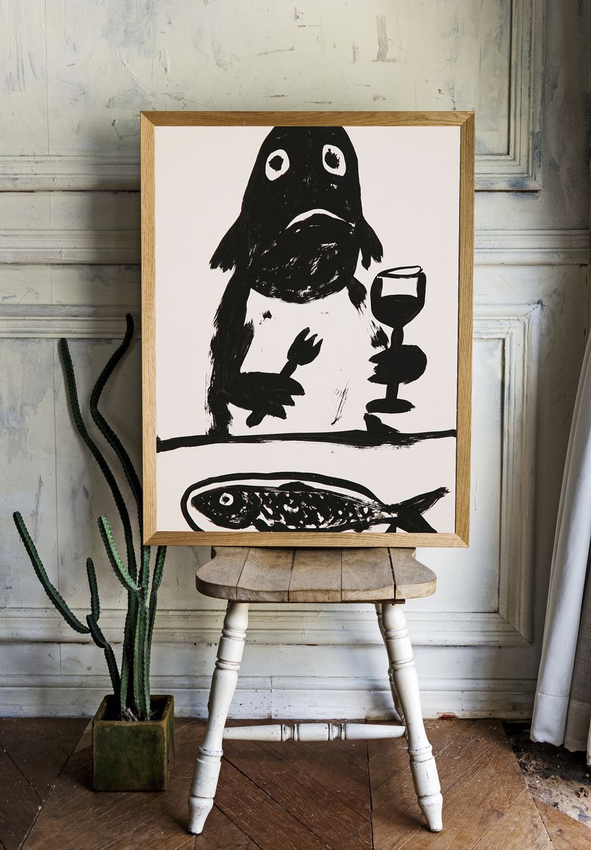 Fish and Ghost Ink Poster. — room view 1