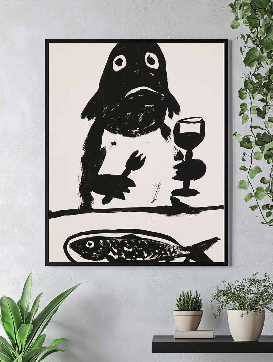Fish and Ghost Ink Poster. — room view 4