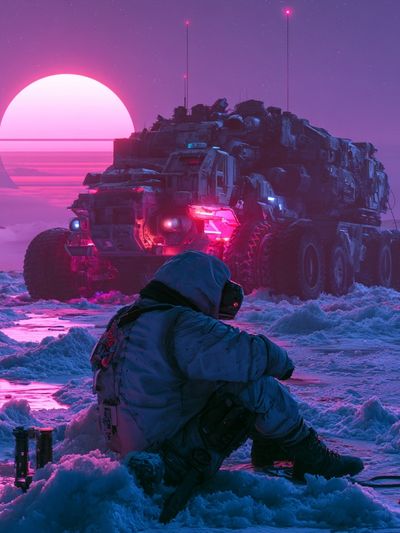 Neon Arctic Sci-Fi Poster.
