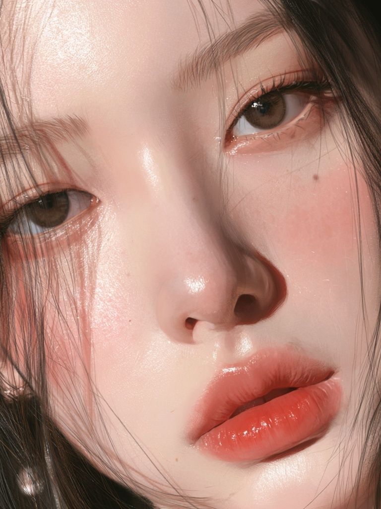 Soft Glam Portrait Print. poster — illustration art