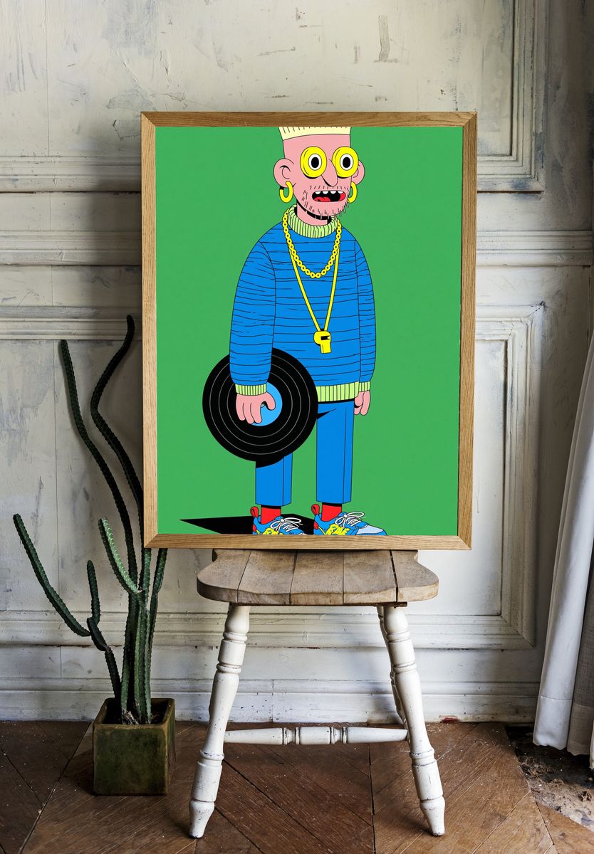 Punk Vinyl Character Illustration Poster. room preview
