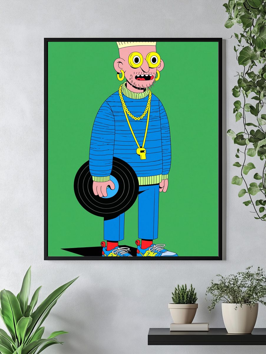 Punk Vinyl Character Illustration Poster. — room view 4